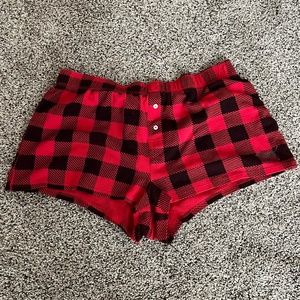 PINK Plaid Sleep Shorts - Large